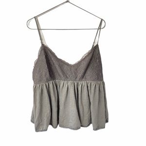 American Eagle Boho Spaghetti Strap peplum top
